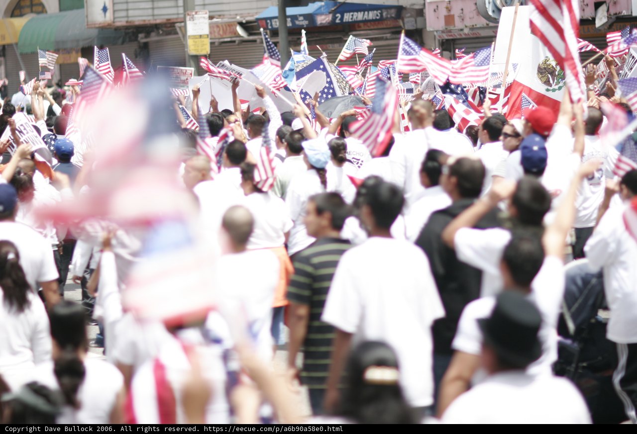 Patriotic Crowd Parade