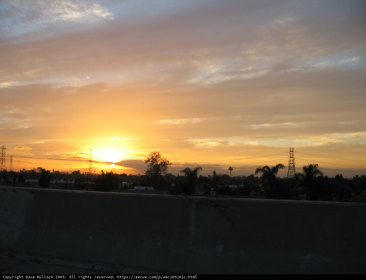 Sunset Cityscape on the Freeway