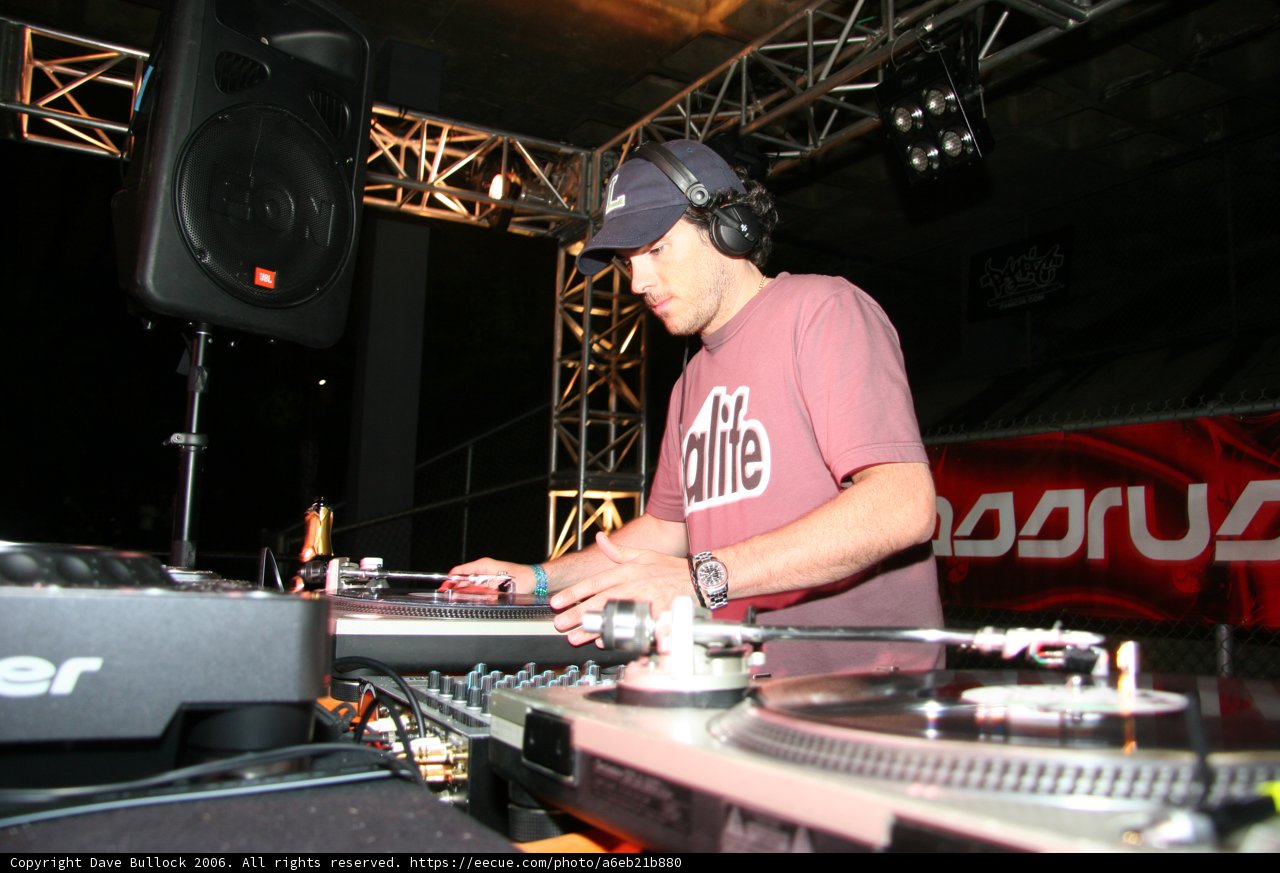 Red-Shirted DJ in Action