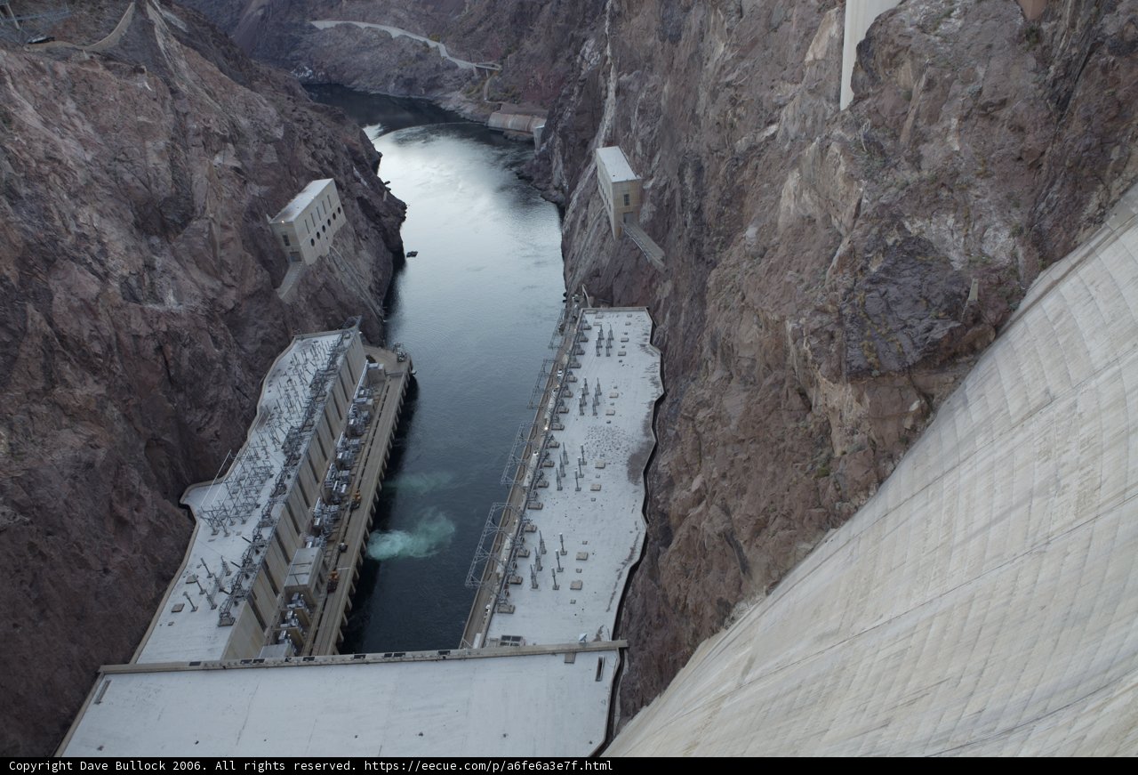 Majestic View of the Hoover Dam from atop the Canyon