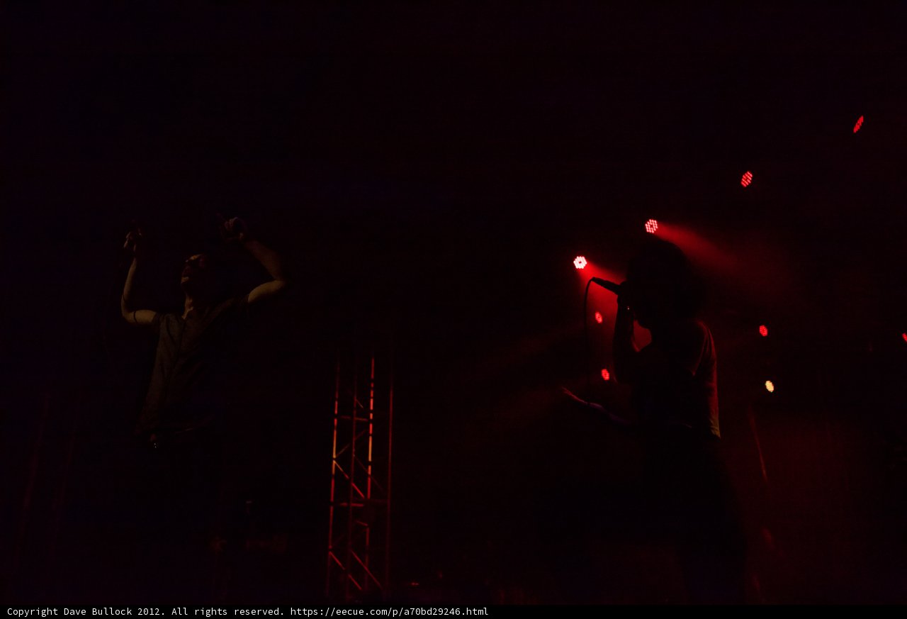 Red Spotlights on the Stage