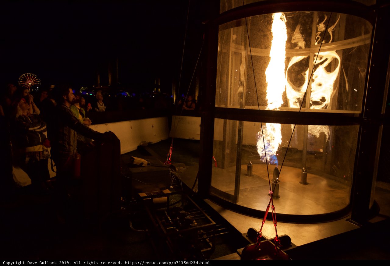 Burning Flame in Glass Case