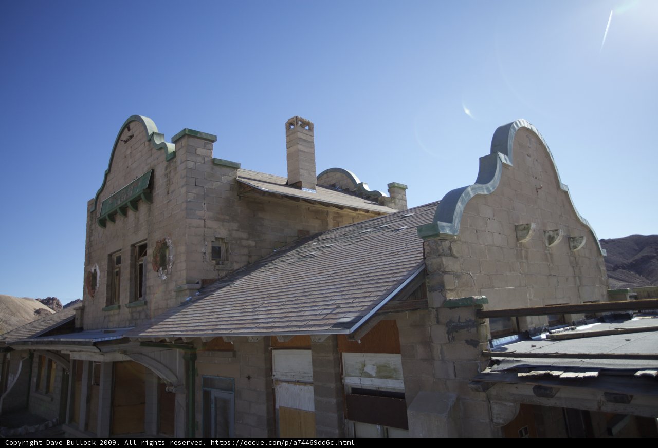 Slate Roofed Building with Chimney