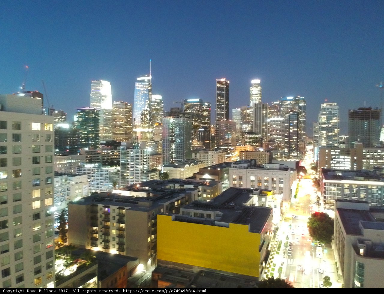 City Skyline Lights Up the Night