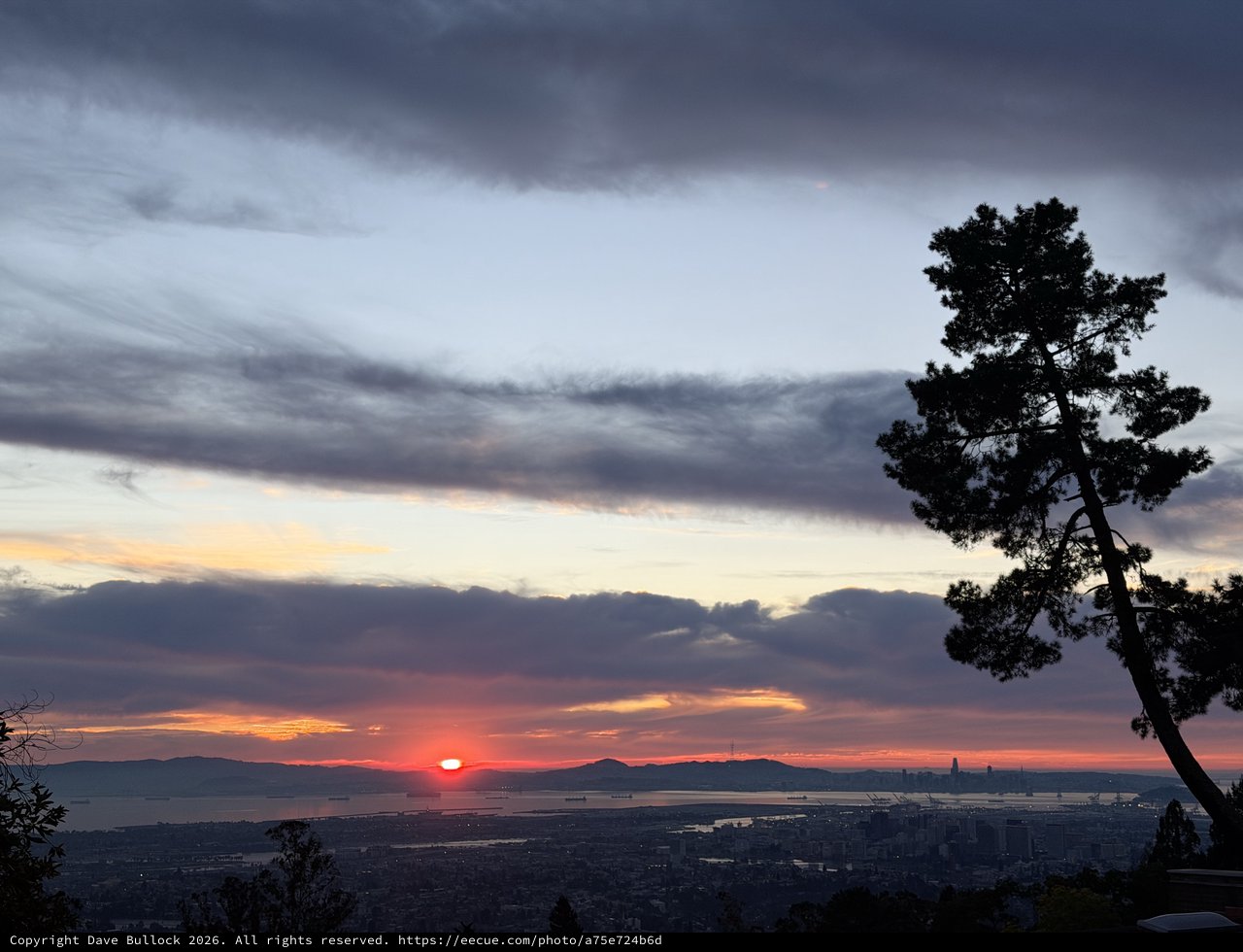 Sunset Over San Francisco Bay from East Bay Hills