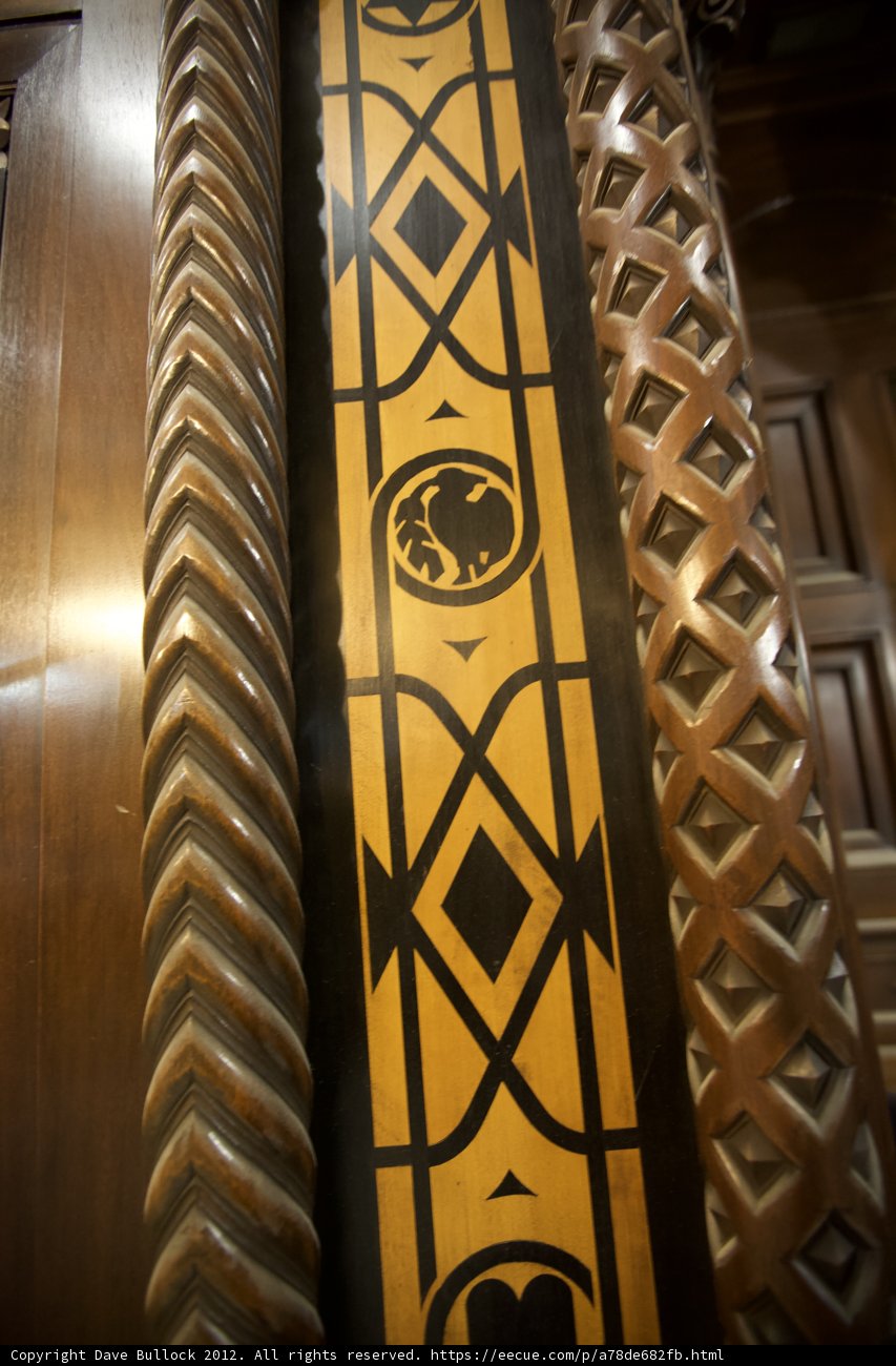 Intricate Woodwork Detail on Temple Door