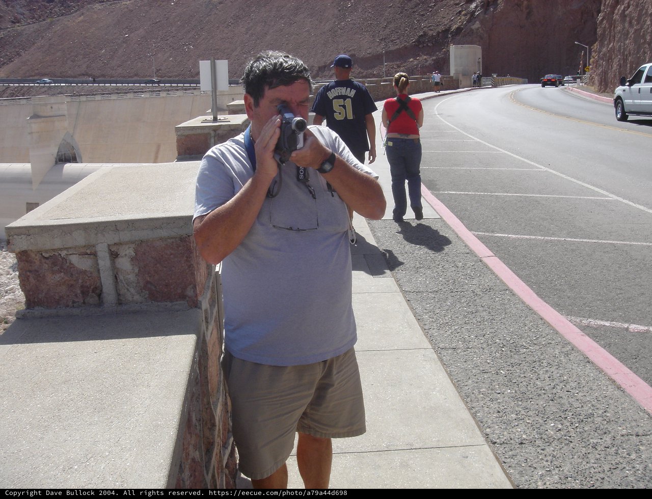 Tourist Films Hoover Dam on Summer Visit