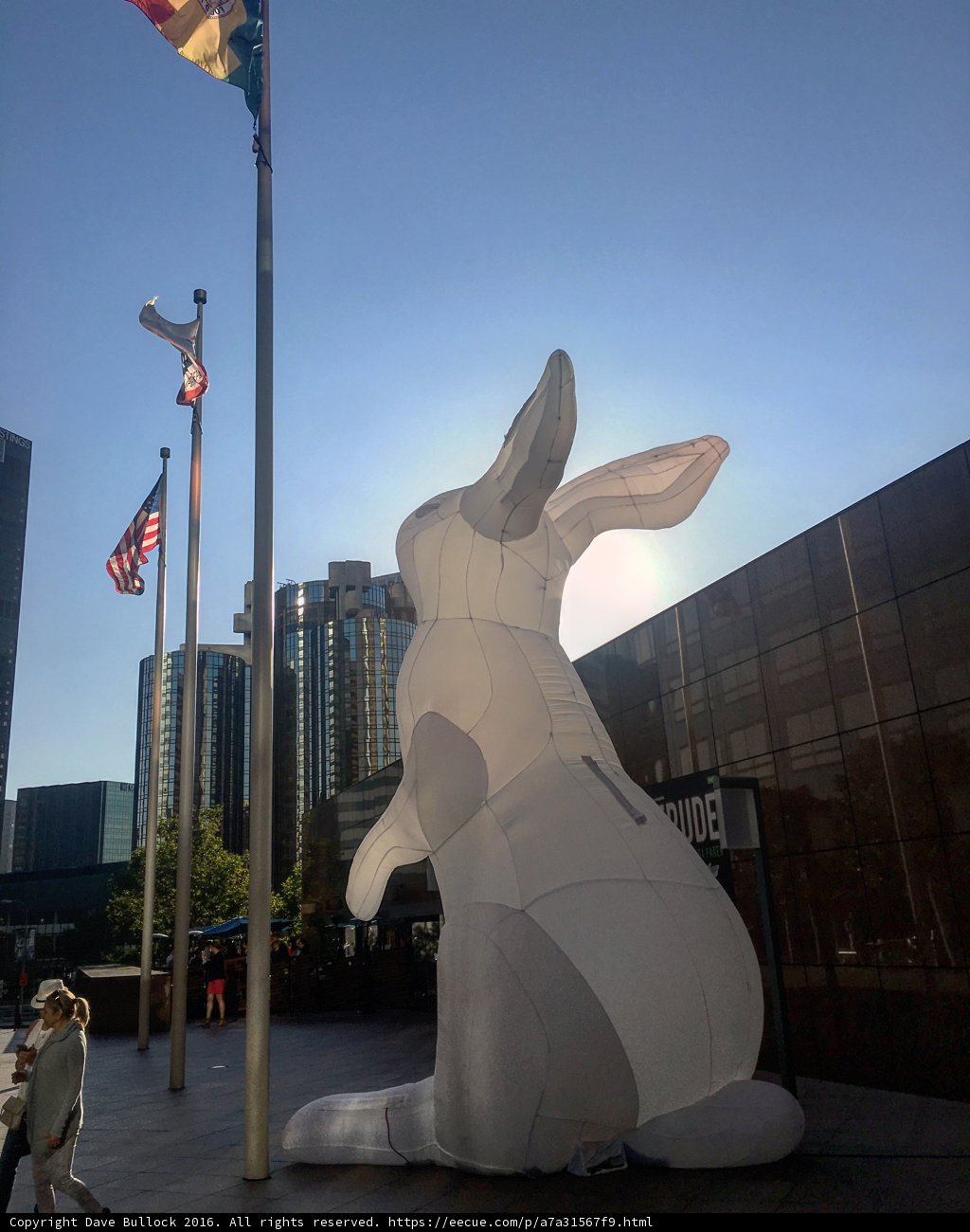 The White Bunny Sculpture in the Heart of the City