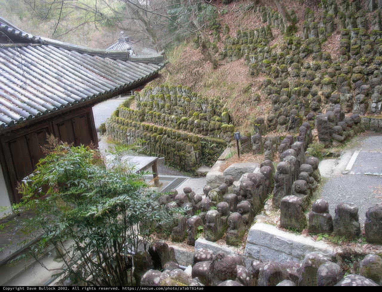 Tranquil Temple with Stone Statues