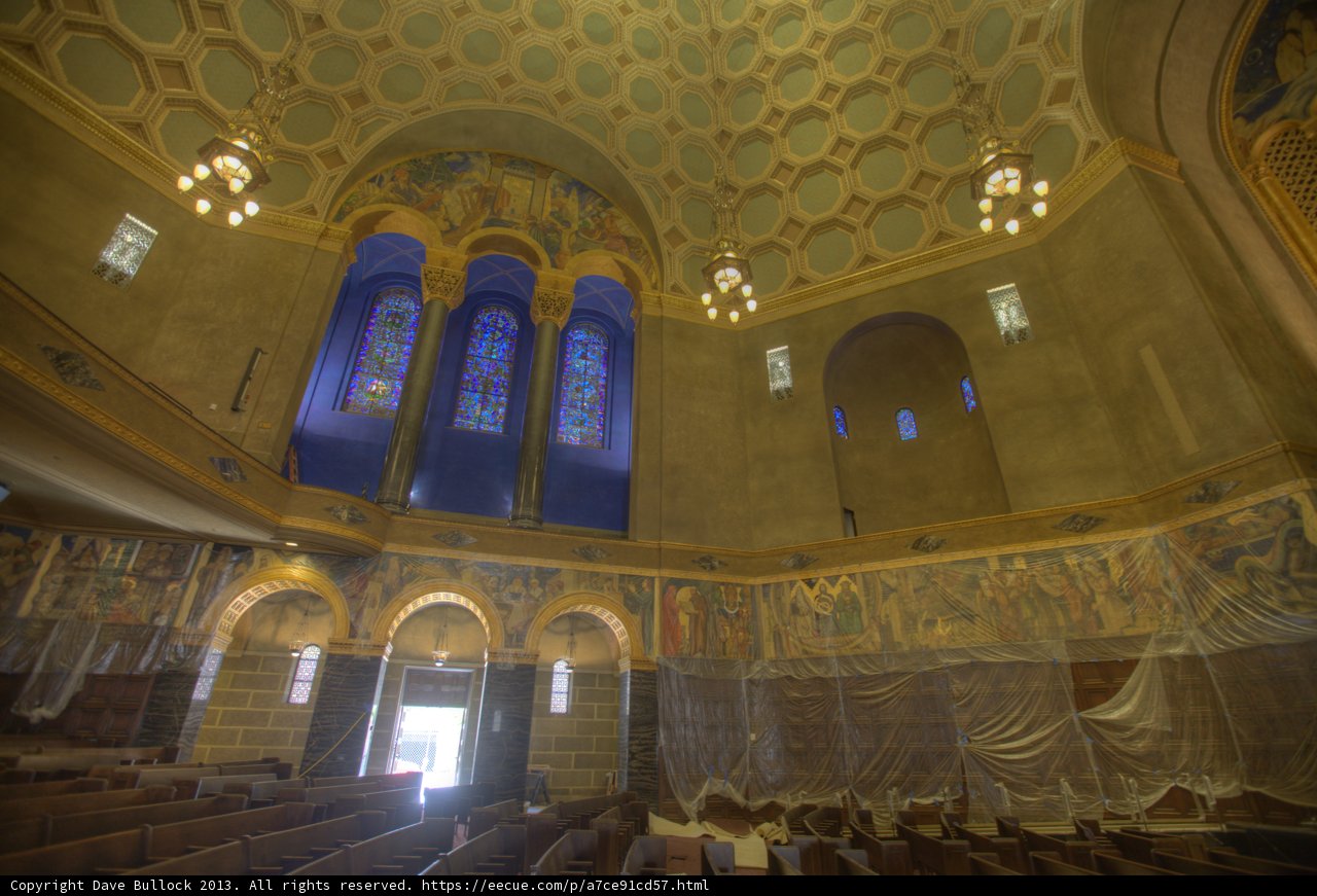 Light dancing through stained glass windows