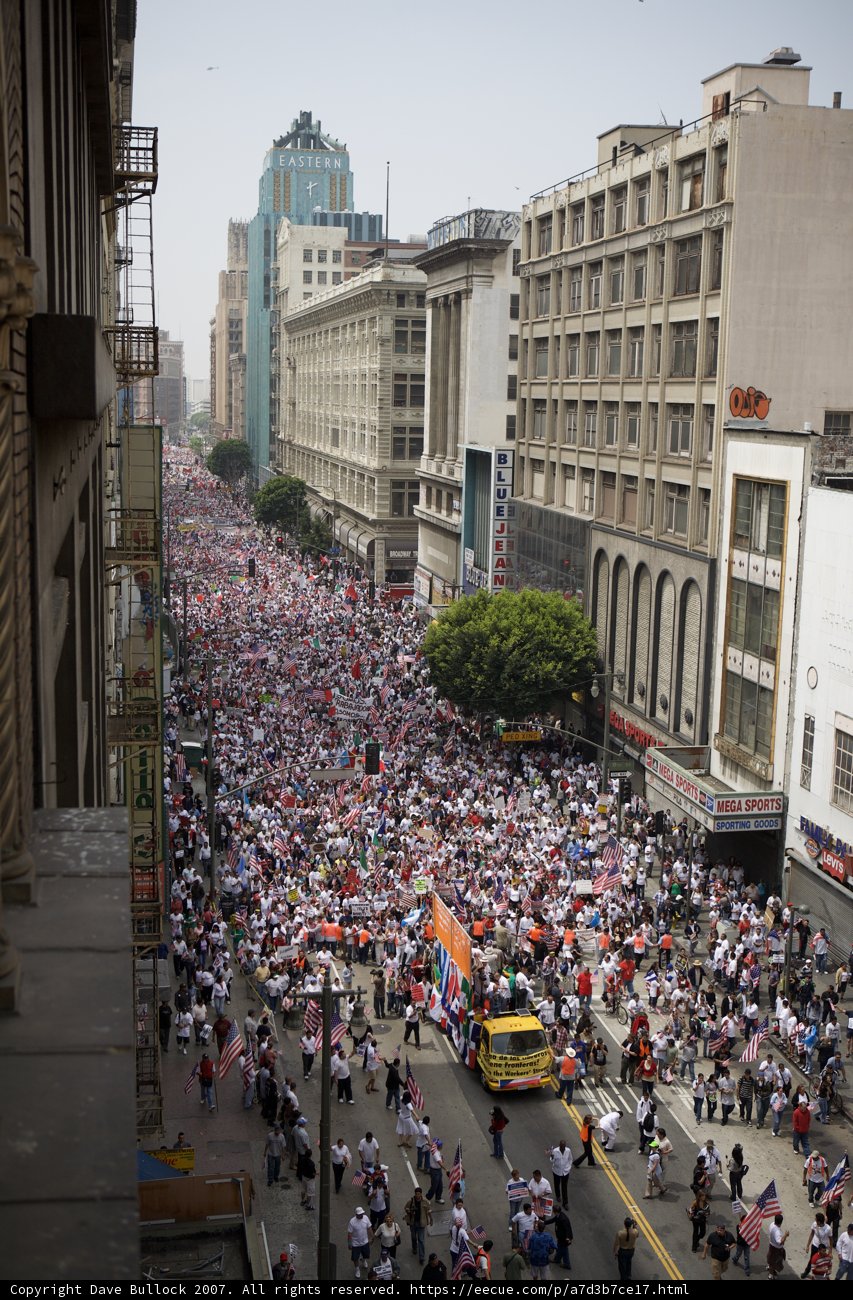 Massive Crowd Marches Through Metropolis