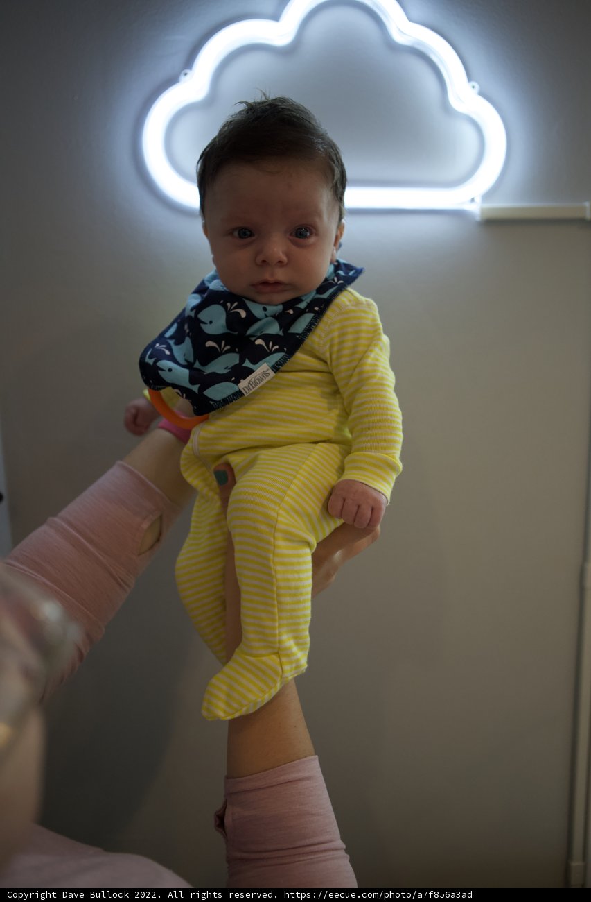 A Joyful Lift: Baby Wesley at 2 Months