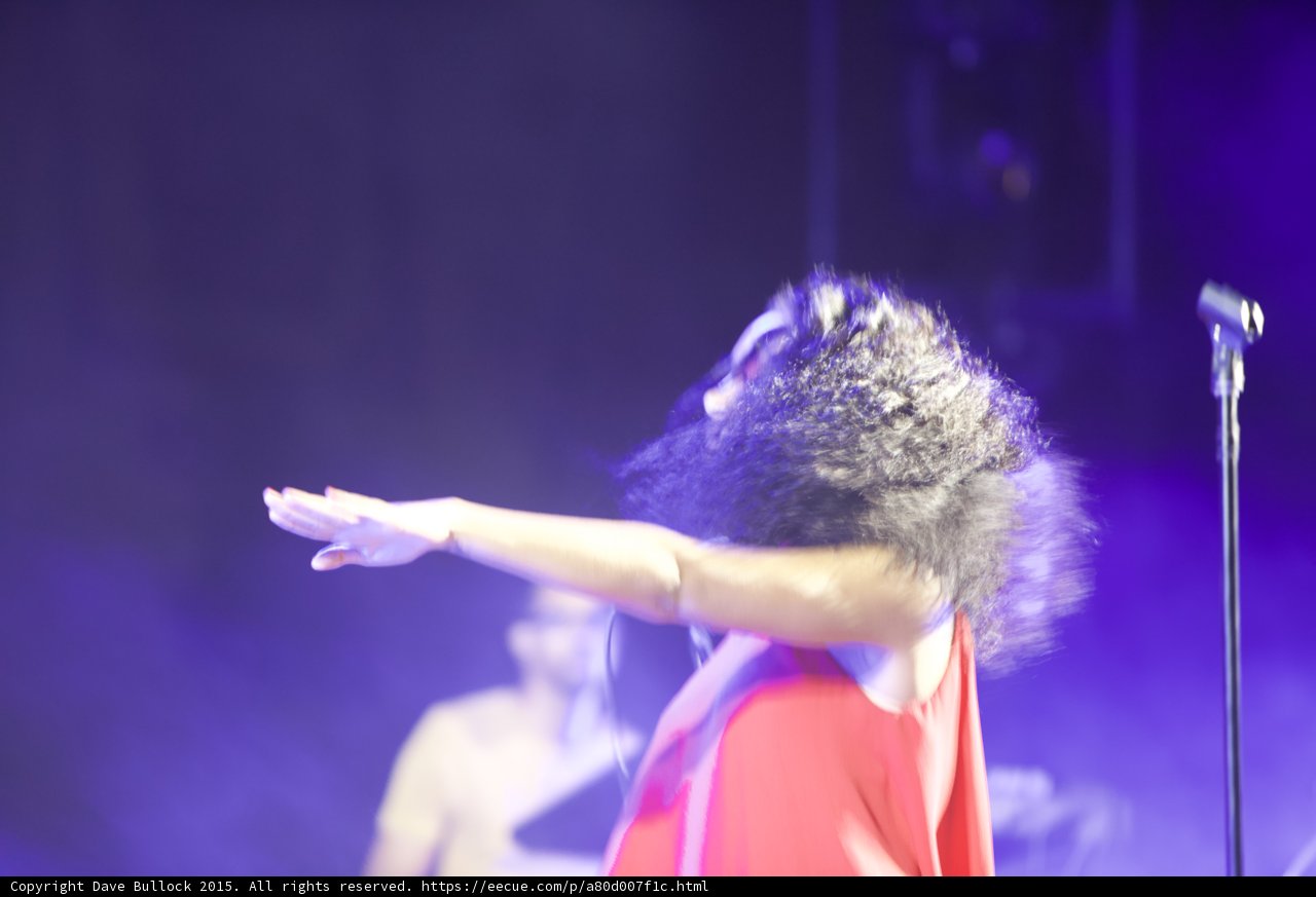 Solange Arm Extended Pointing Hair Covering Face Purple