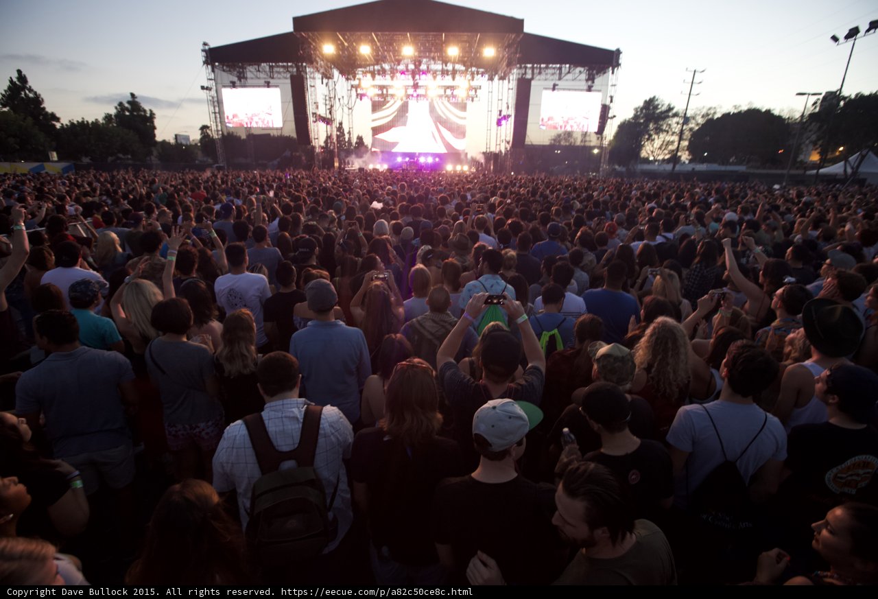 Wide Stage Crowd Sunset