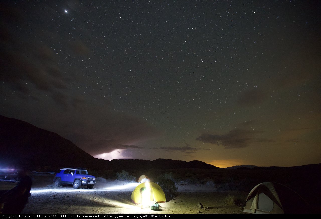 Electric Night Sky at the Campground