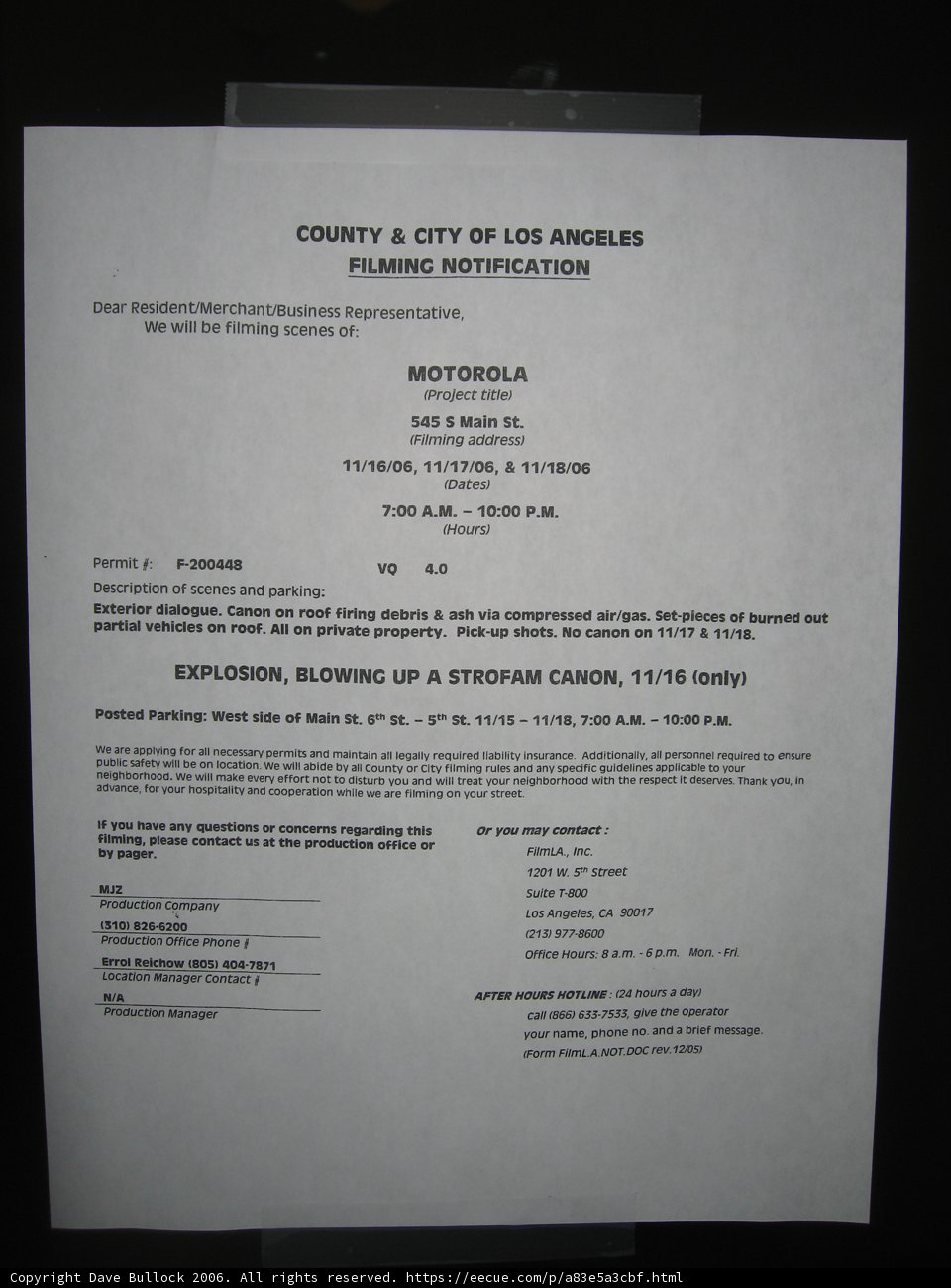 County of Los Angeles Plumbing Inspection Document