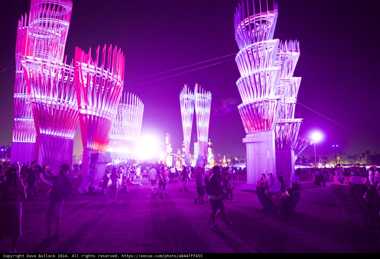 Neon Nightscape: Coachella 2024