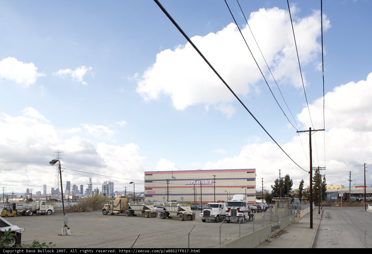 Truck Parking Lot on a Cloudy Day