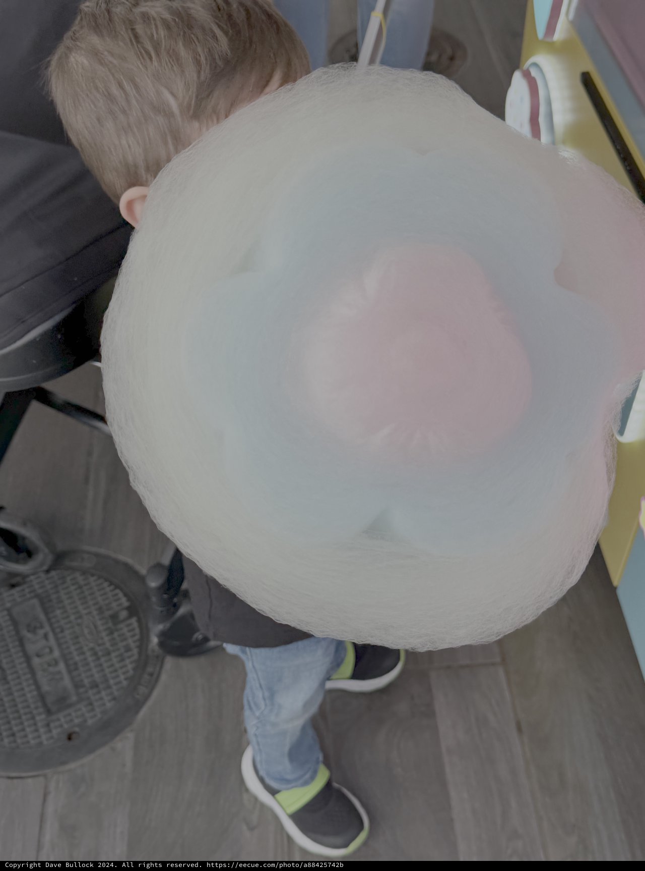Child with Giant Cotton Candy Cloud
