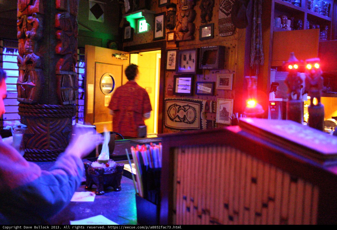 Urban Pub Interior with Red Light