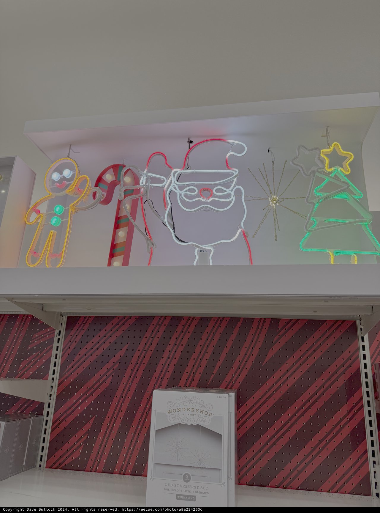 Festive Christmas Neon Light Display in Store