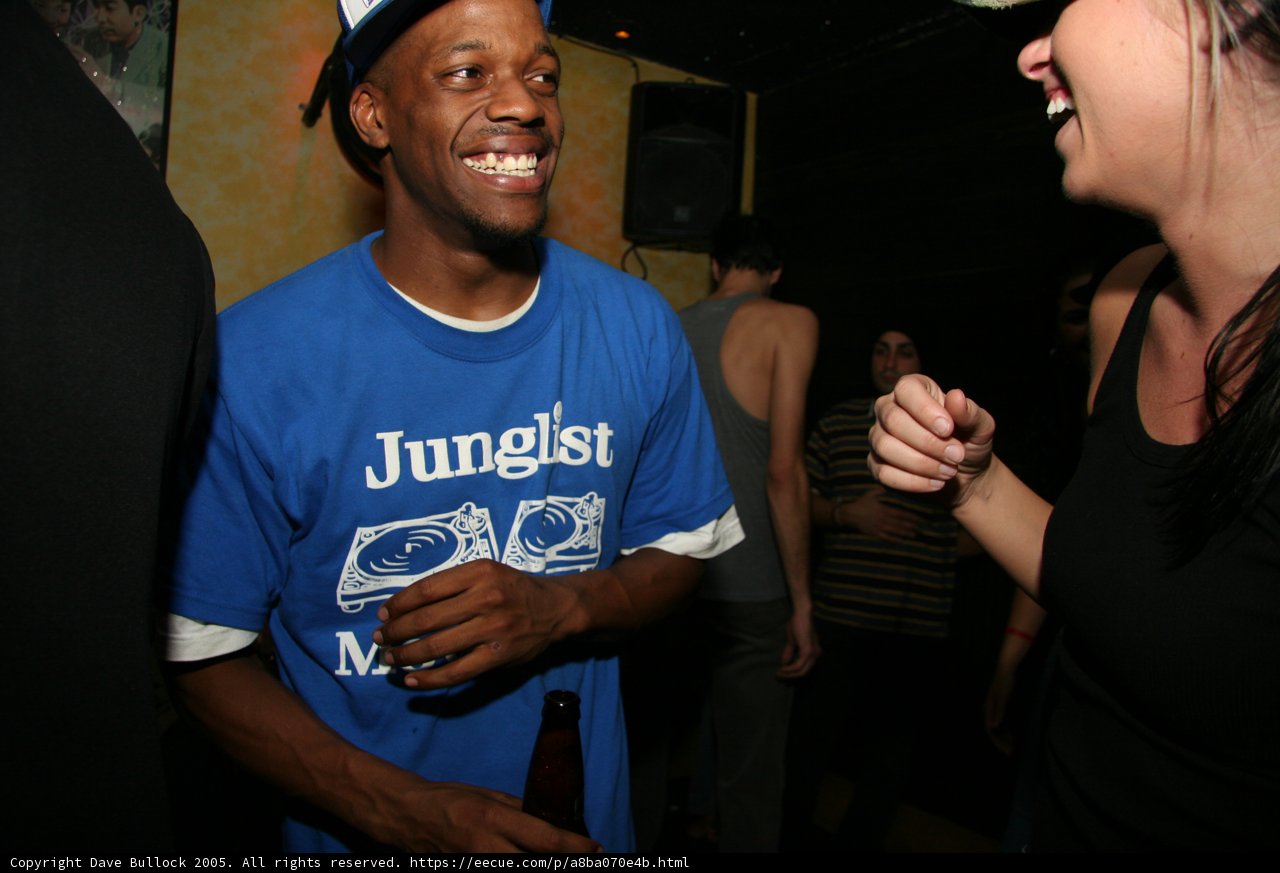 Blue-Shirted Man and Friends Enjoying Night Out