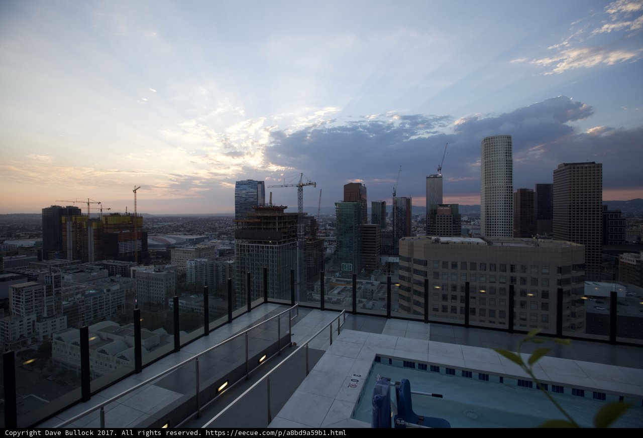 Urban Sunset View from Rooftop