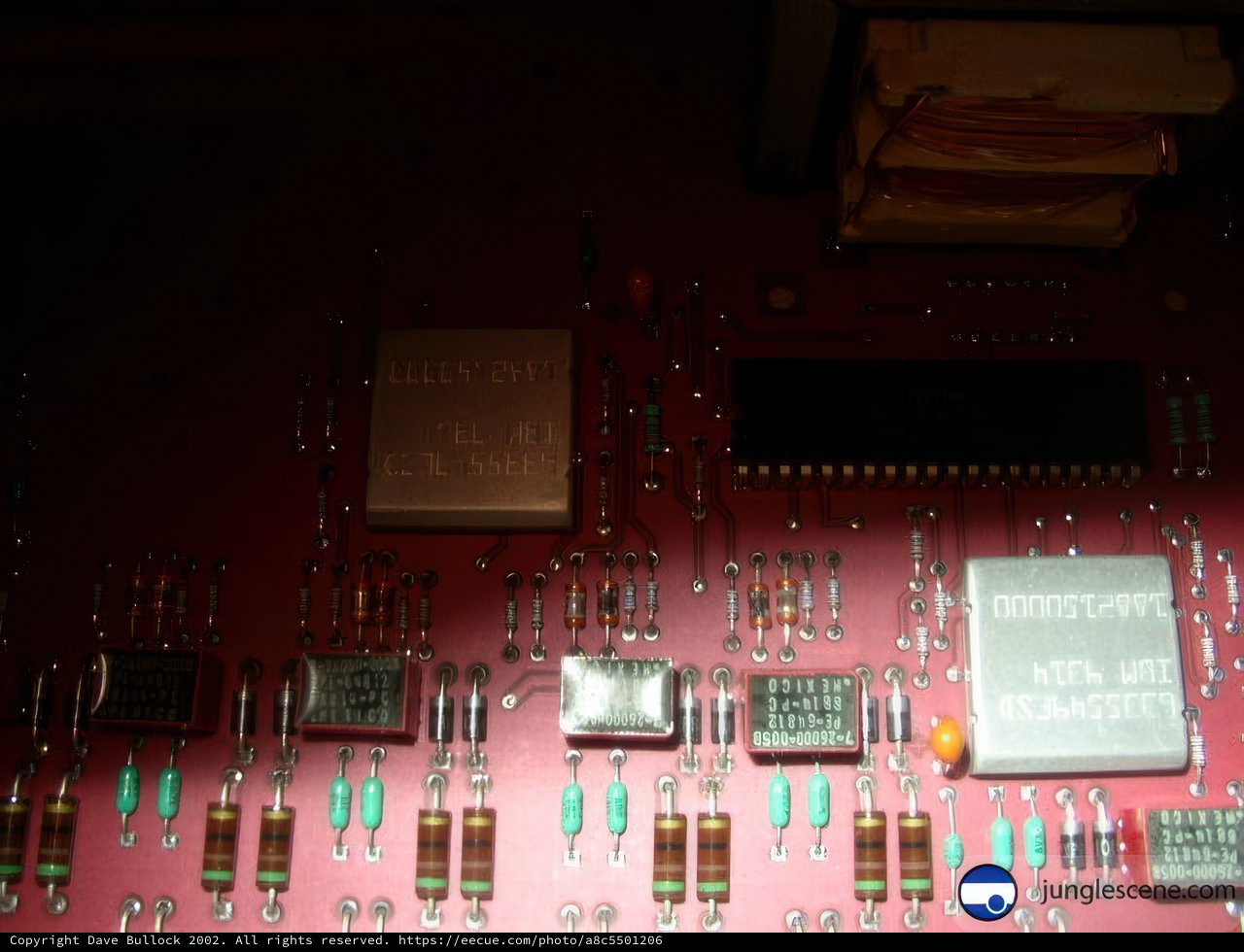 Vintage Circuit Board with Electronic Components