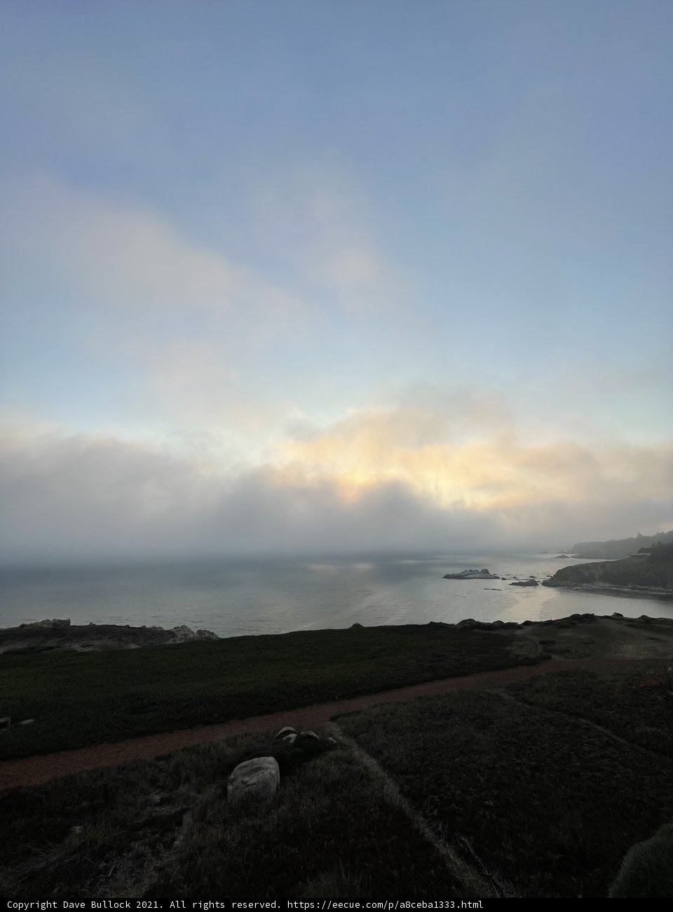 Ocean and Clouds from a Hilltop
