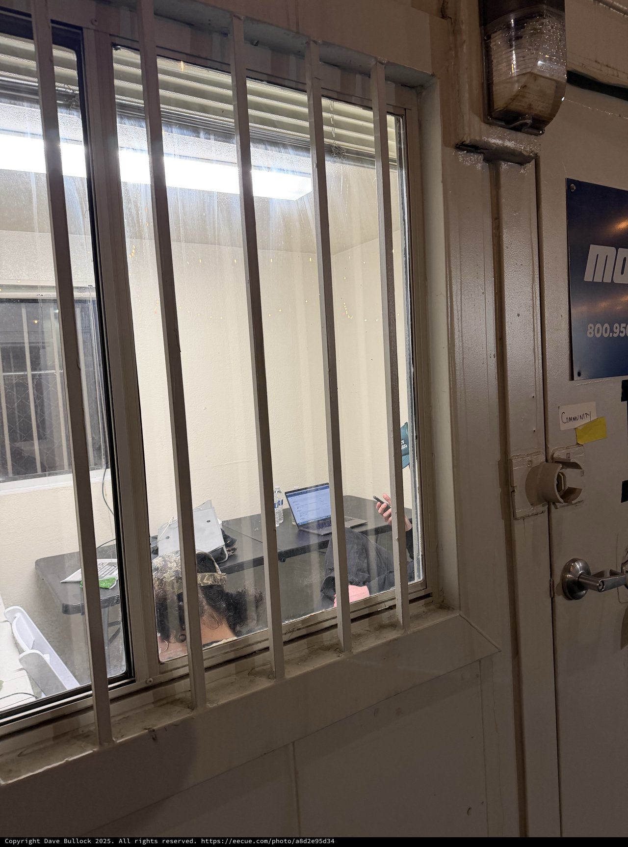 Workspace View Through Security Bars in Urban Building
