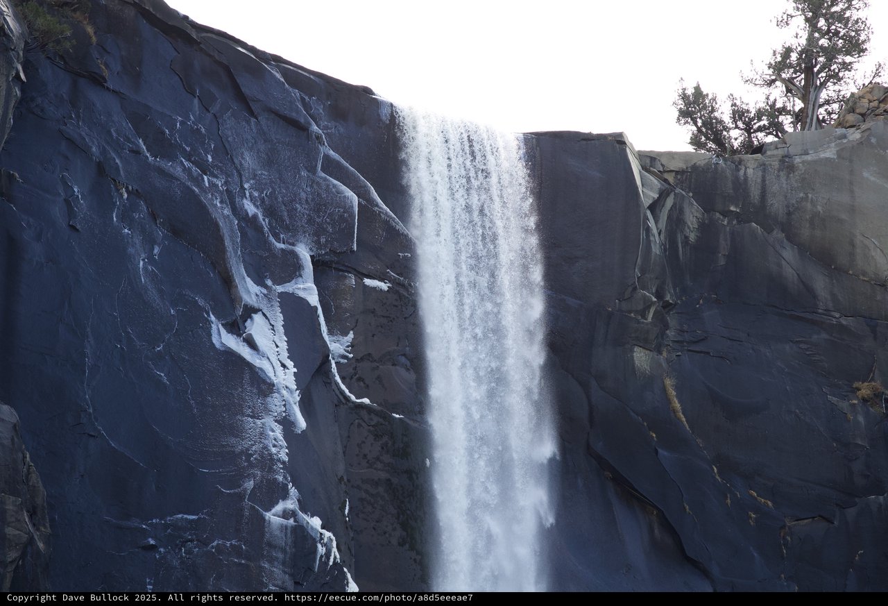 Vernal Fall Cascading Through Yosemite's Winter Canyon