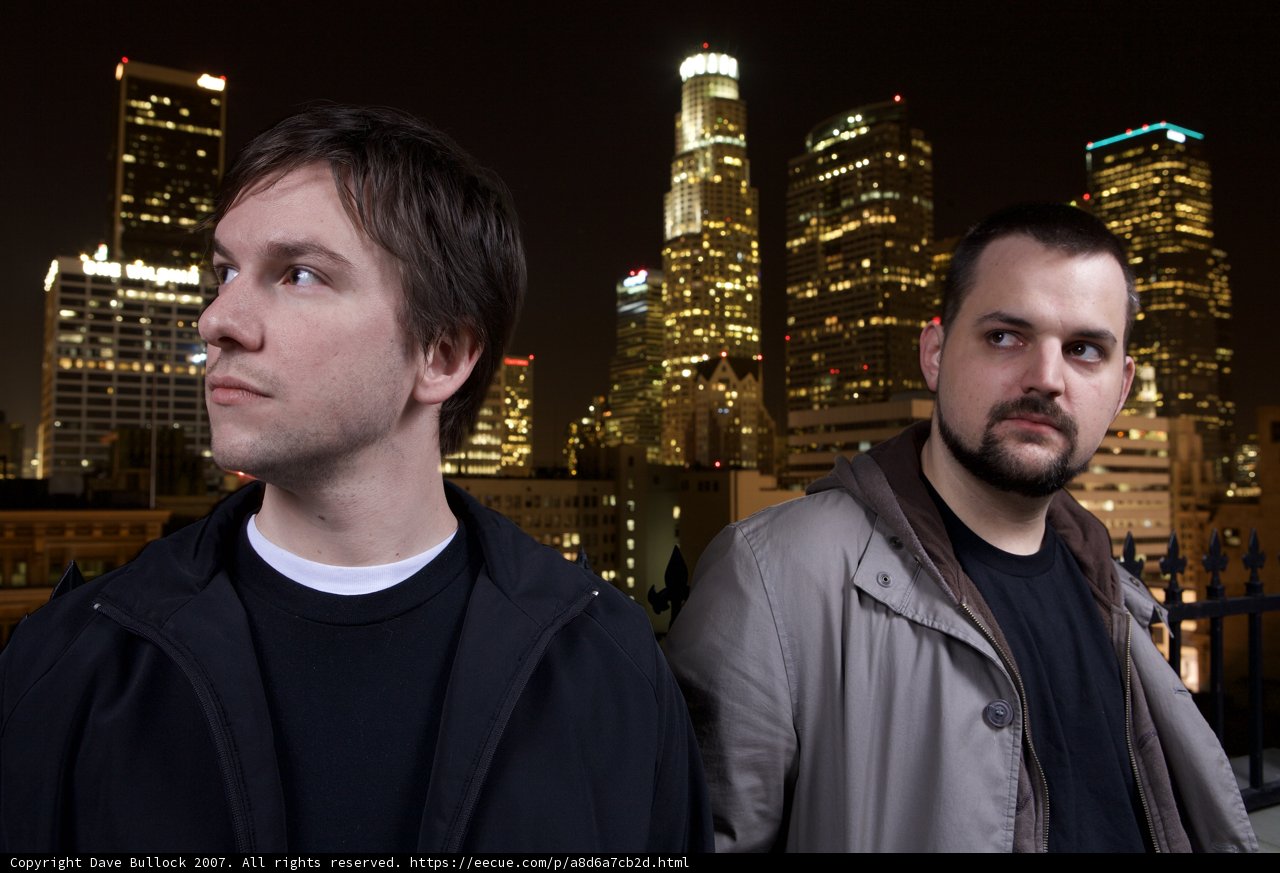 Two men admiring the Metropolis skyline