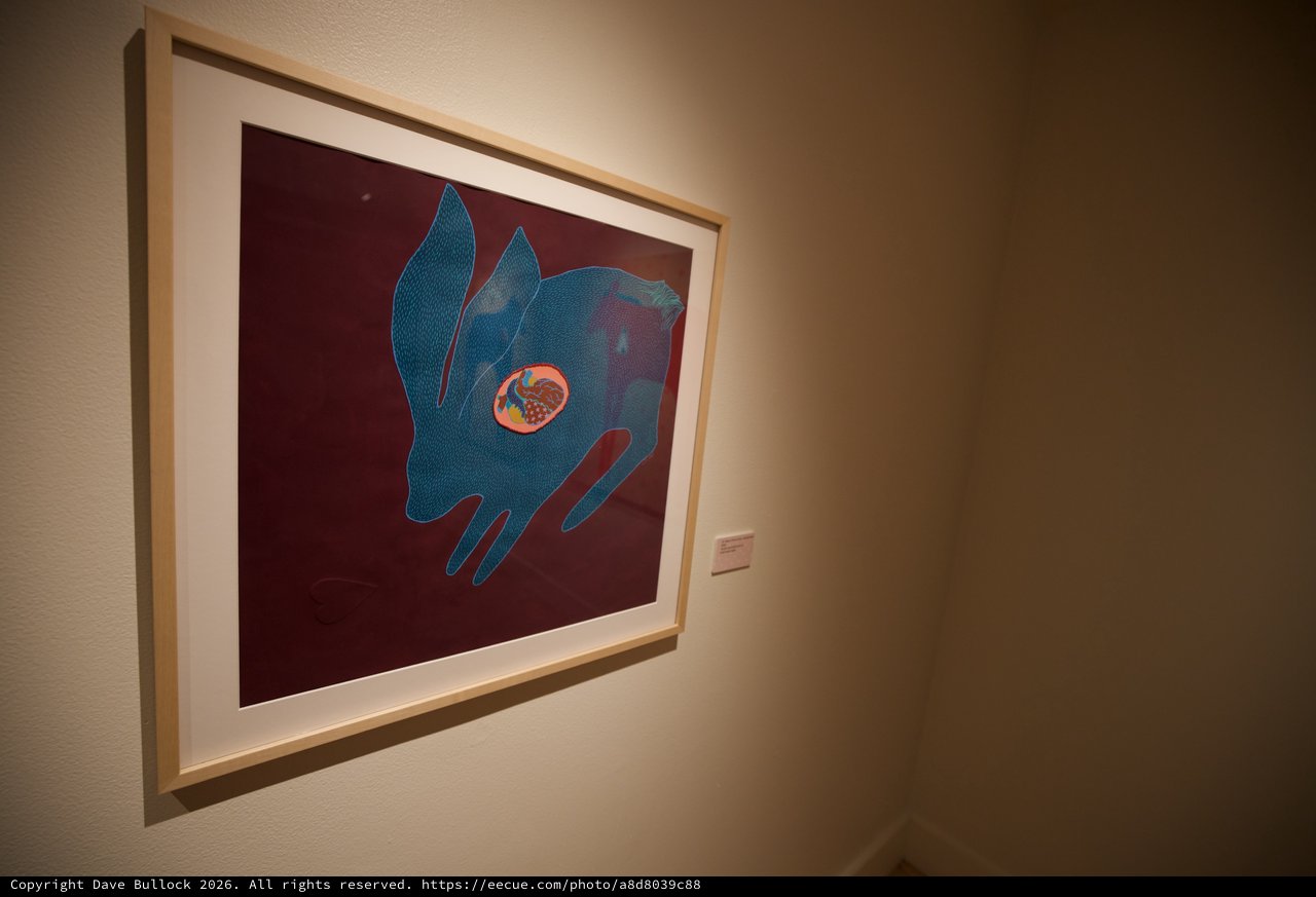 Blue Cat Artwork in Gallery Exhibition