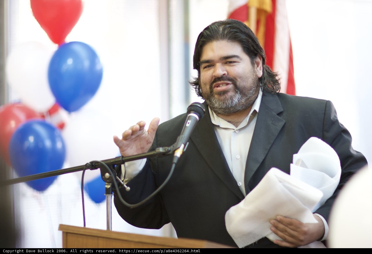 A Man Addresses the Crowd