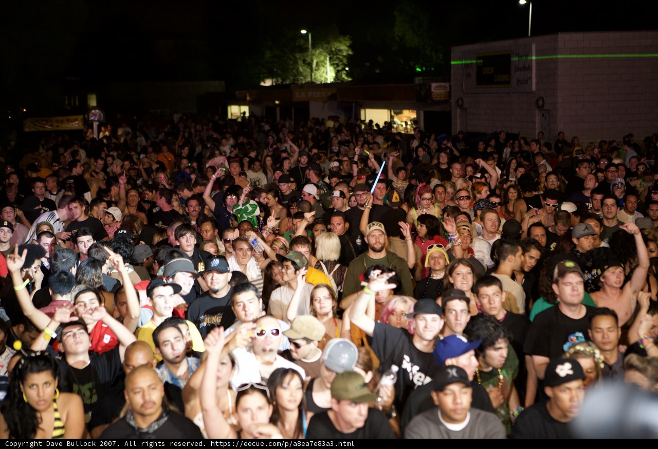 Nighttime Concert Crowd