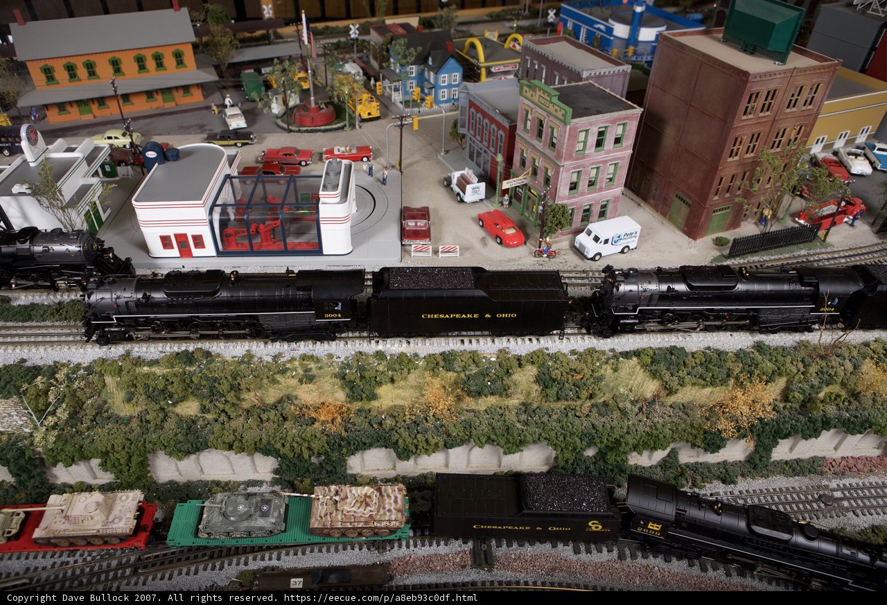 A Model Train Set in a Miniature Metropolis