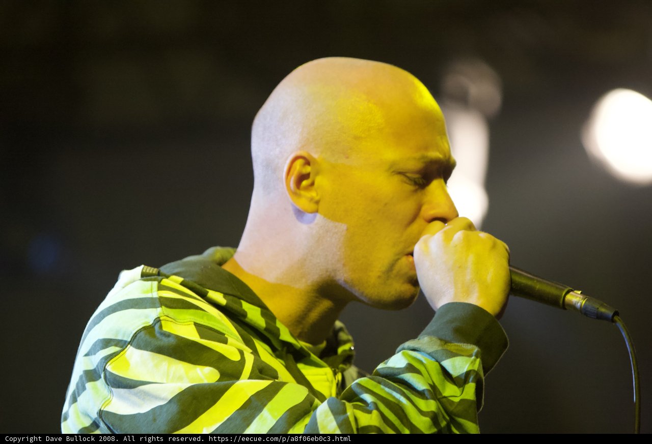 Bald Entertainer Rocks Coachella with Microphone in Mouth