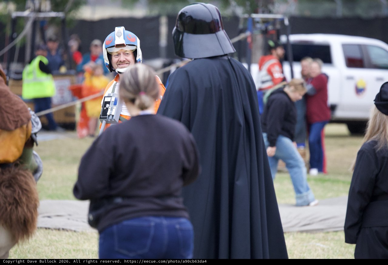 Rebel Pilot Meets Darth Vader at Outdoor Fan Event