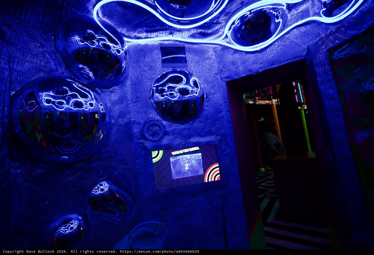 Immersive UV Light Installation in Interactive Art Space