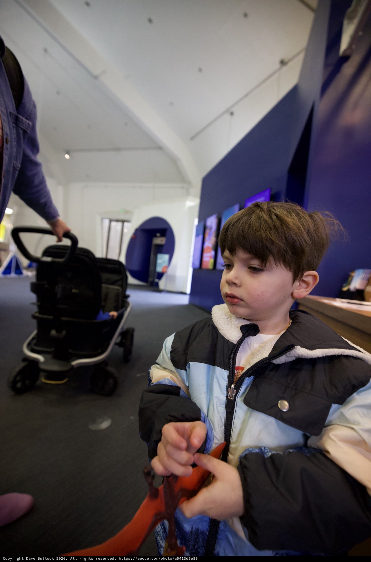 Young Boy Exploring Modern Museum Gallery Space