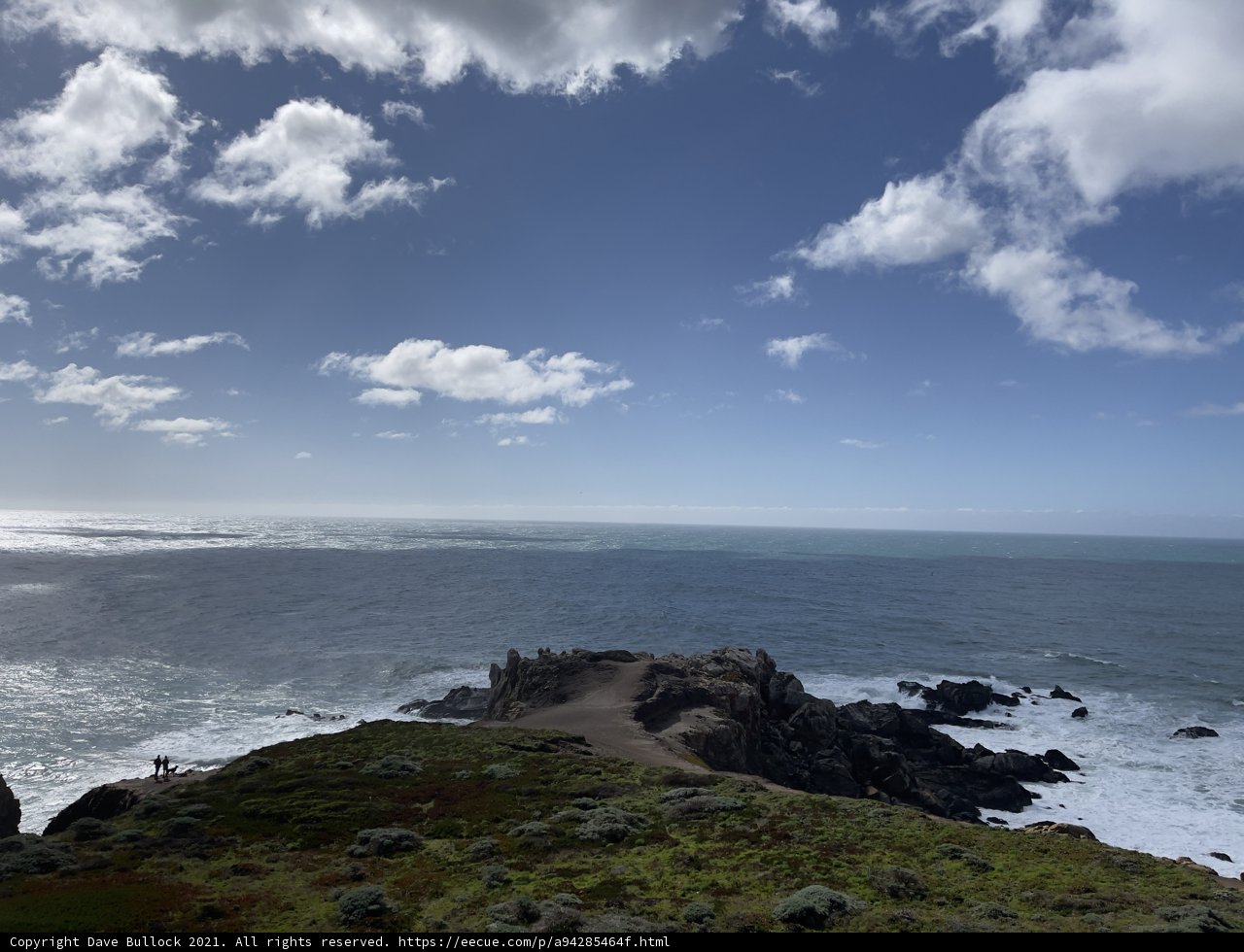 Scenic View of the Ocean from a Promontory