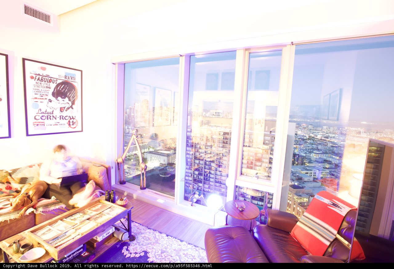 City View from a Penthouse Living Room