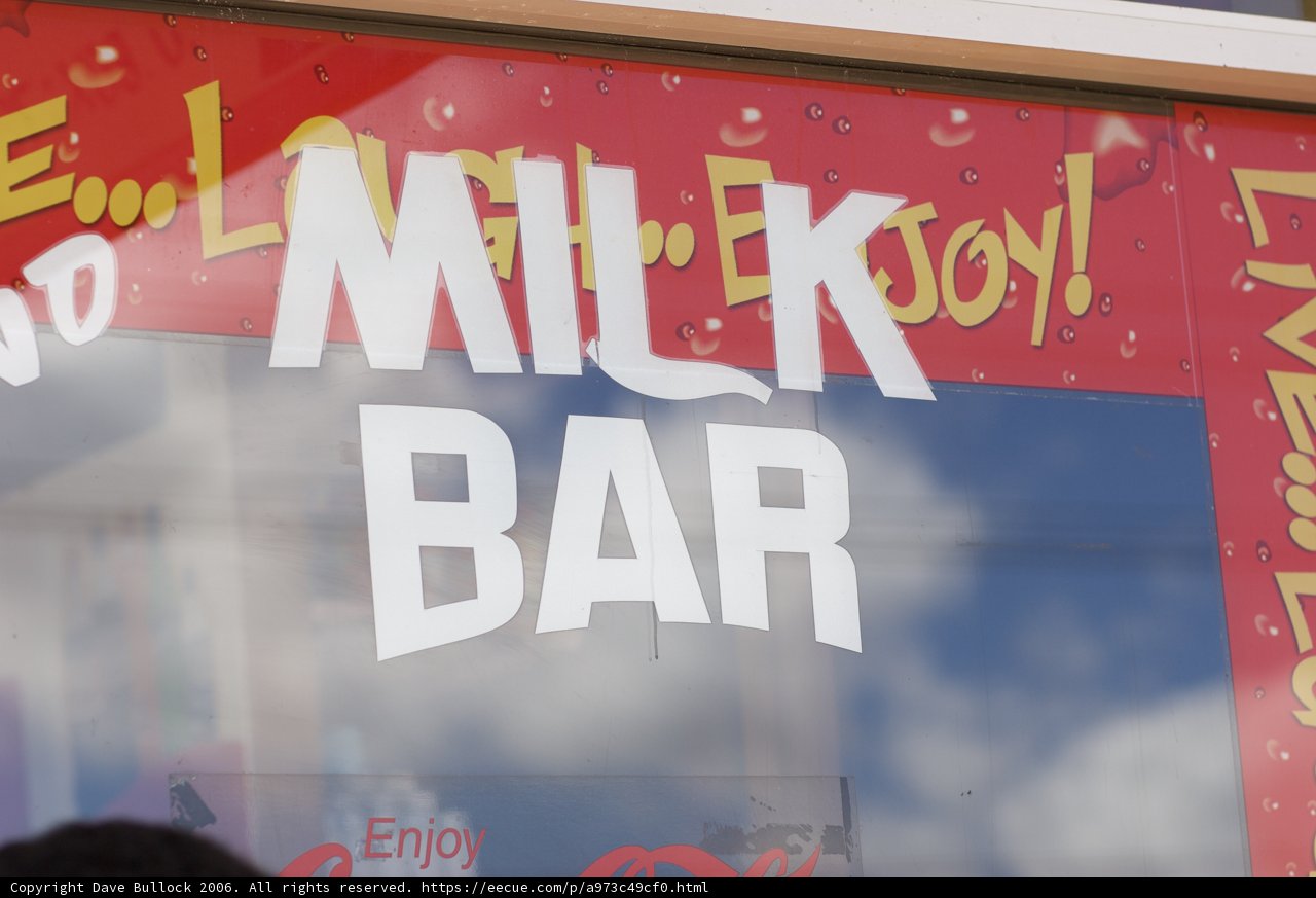 Milk Bar Sign at Window