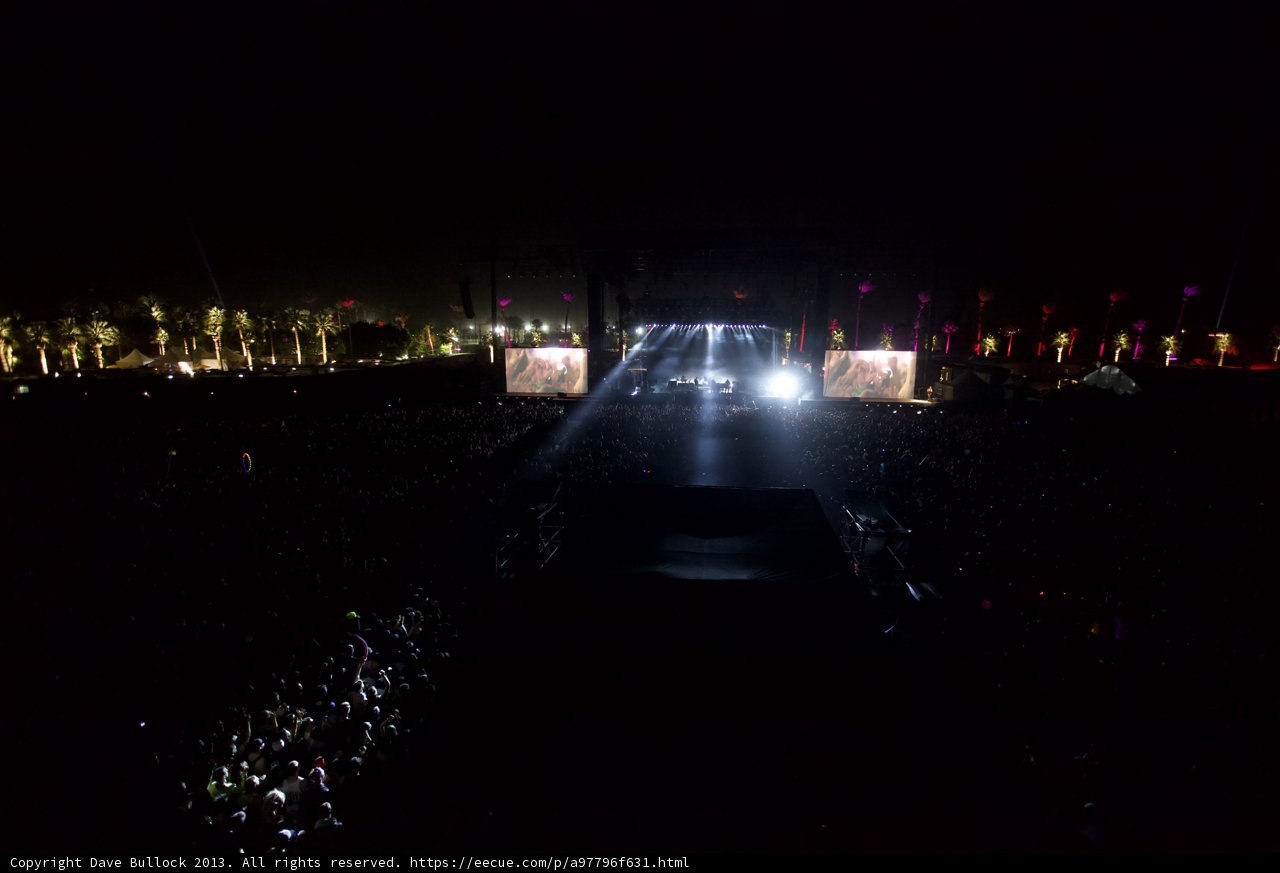 Nighttime Crowd at Coachella Stage
