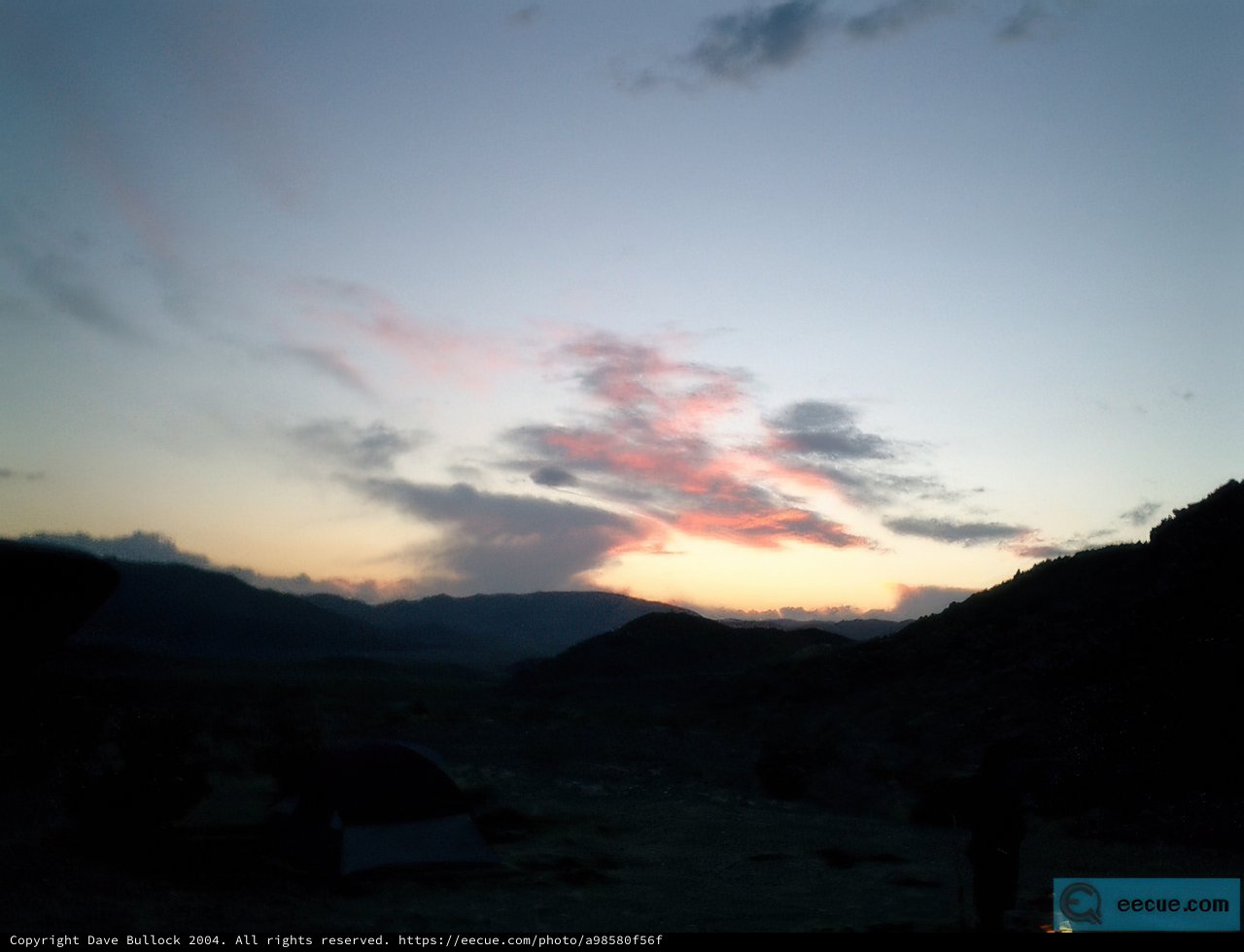 Serene Sunset over Mountain Range