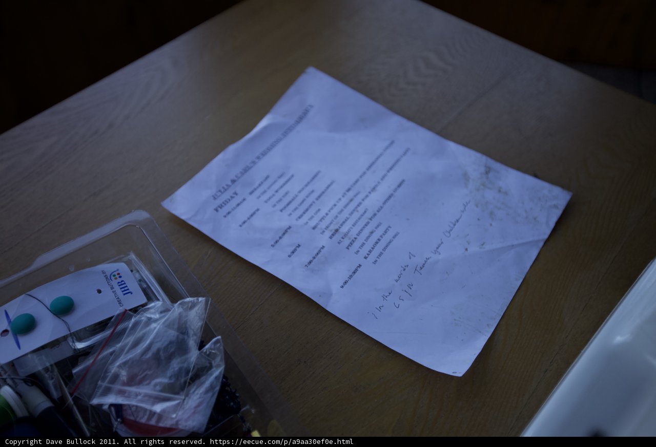 Important Document on Wedding Table