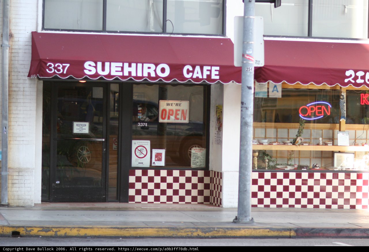 Red and White Awning at Little Tokyo Restaurant