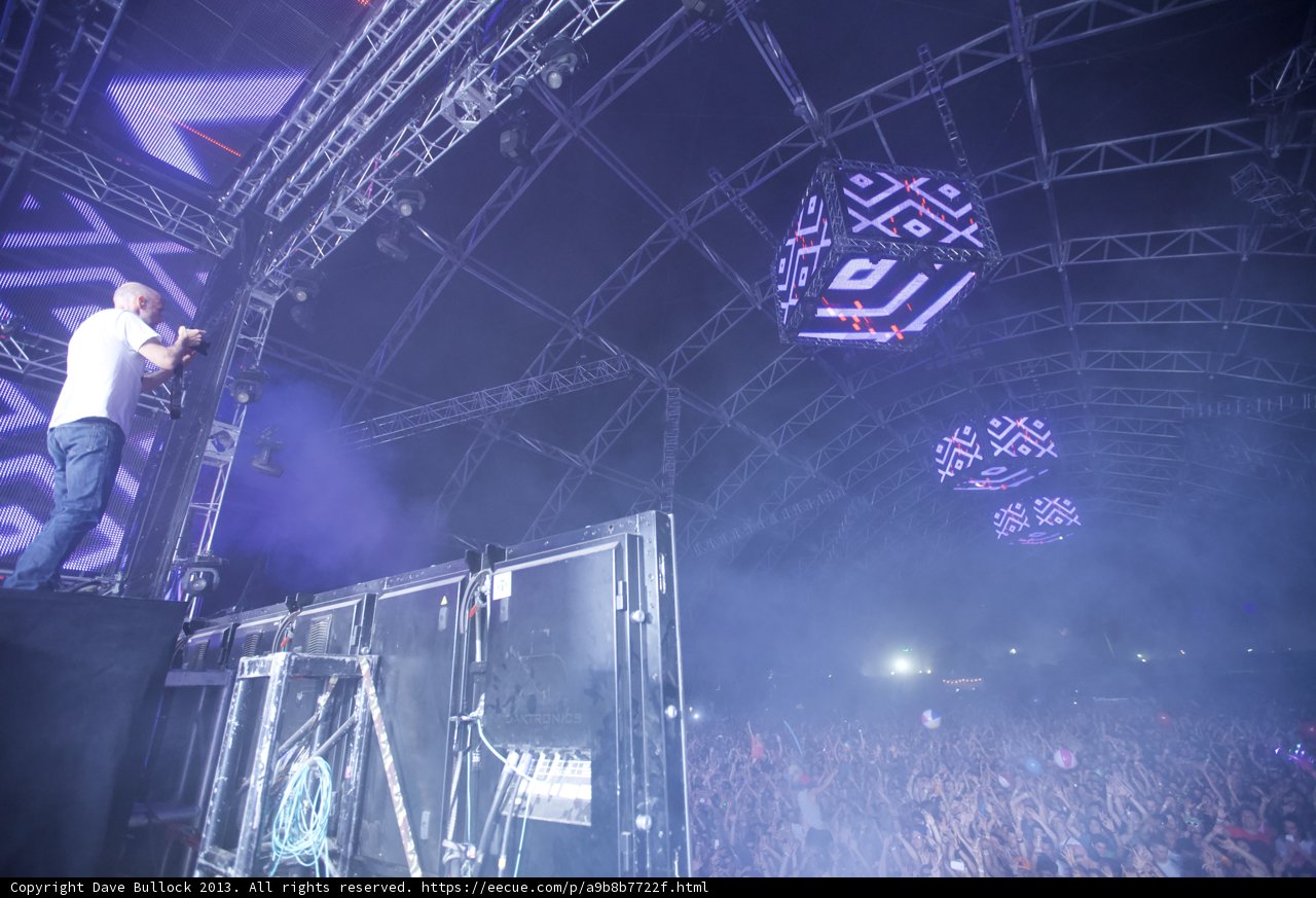 Man Atop a Lunar-inspired Stage