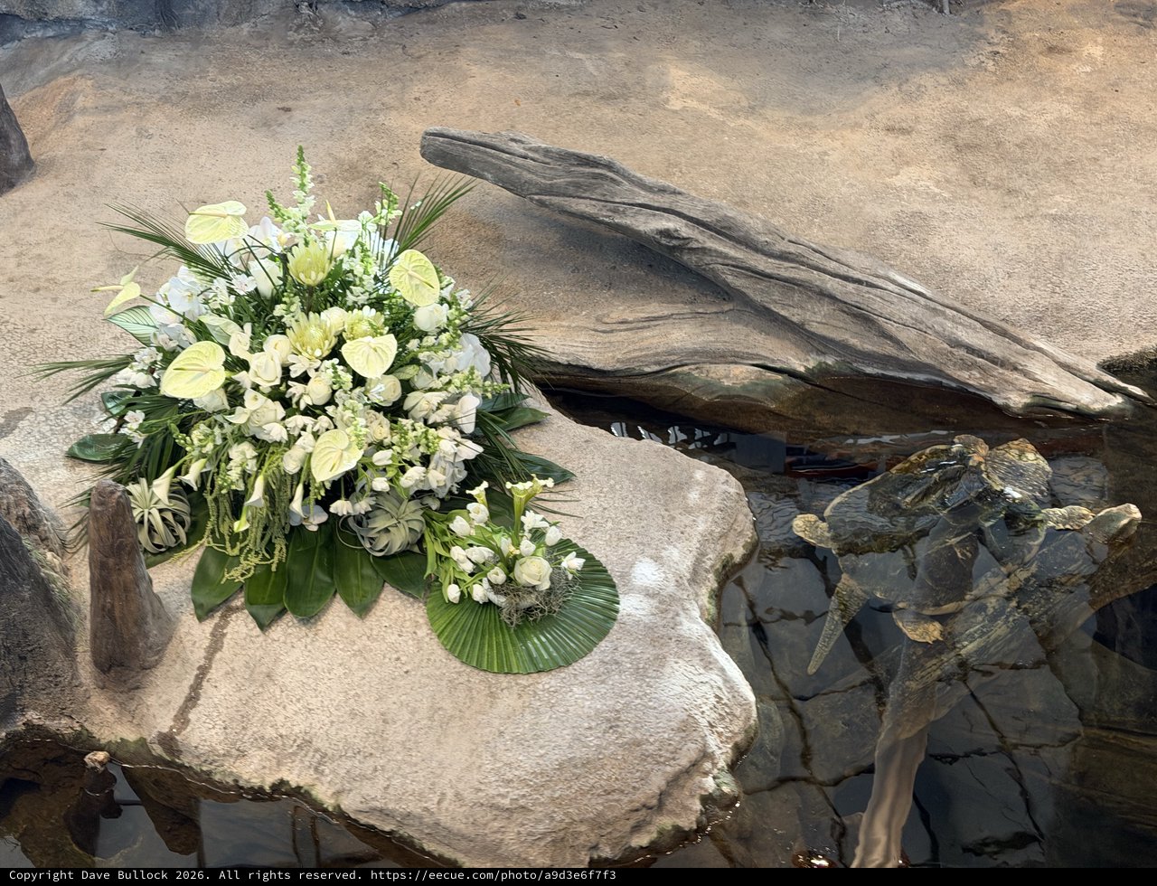 Memorial Floral Arrangement by Natural Water Feature