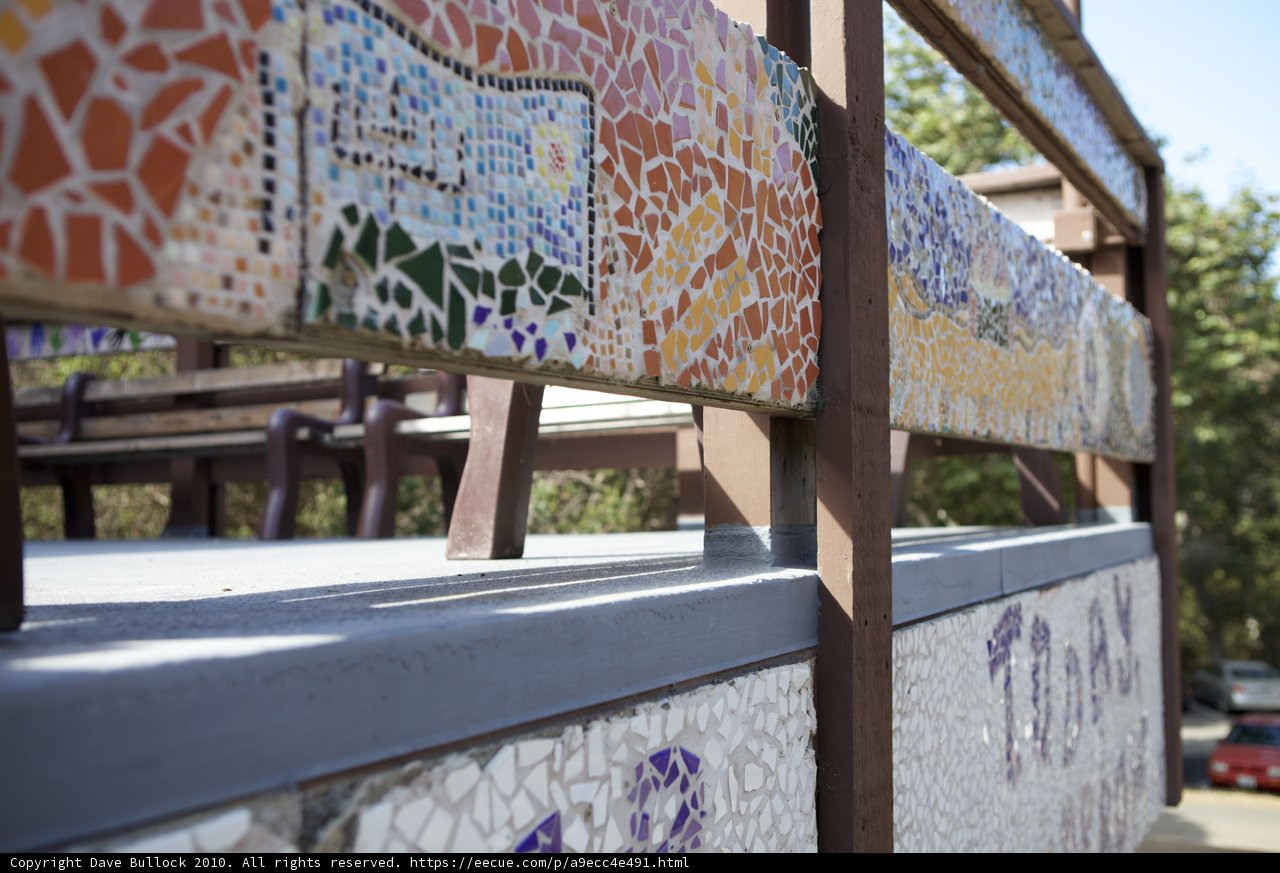 Mosaic Bench in the Outdoors